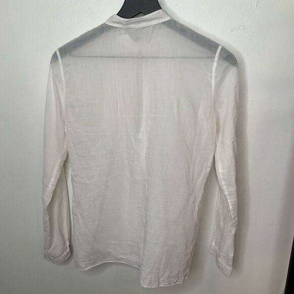 Theory Cotton Semi Sheer Blouse - Picture 2 of 5